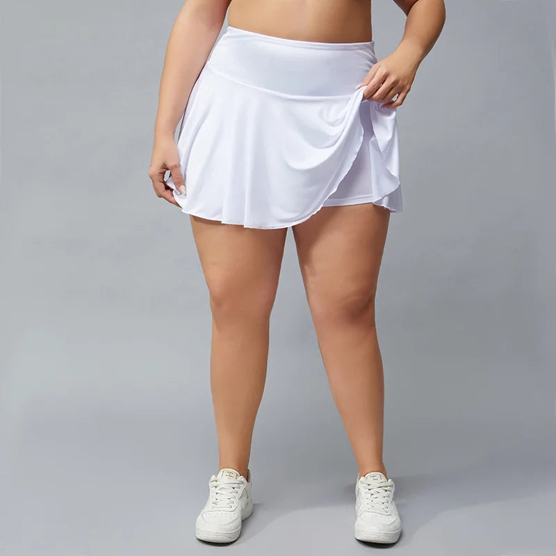 Plus size drawstring double-layer sports shorts