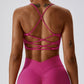 Cross-back sports bra