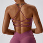 Cross-back sports bra