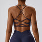 Cross-back sports bra