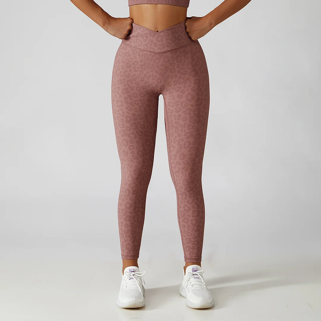 Striped Cross-waist legging