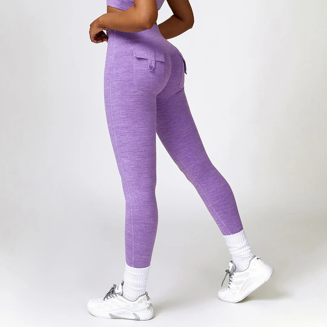 High waisted Pants pocket Leggings