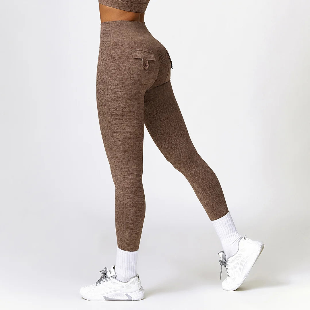 High waisted Pants pocket Leggings